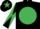 Silk - BLACK, emerald green disc, diabolo on sleeves, black cap, emerald green star
