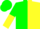 Silk - Green and  Yellow Halves, Green 'HCF'