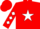 Silk - RED, black and white star emblem, black and white diamonds on sleeves, red c