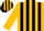 Silk - GOLD, black circled 'JR', black stripes on gold sleeves