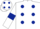 Silk - White, dark blue spots, armlets and spots on cap