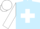 Silk - Light blue, white clouds and 'ndnm medina', white cross and angel on sleeves, white cap