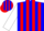 Silk - Blue, red stripes on white sleeves