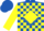 Silk - Royal blue, yellow diamond, yellow blocks on sleeves, royal blue cap