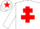 Silk - White, Red Cross of Lorraine and star on cap