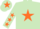 Silk - Light green, orange star, light green sleeves, orange stars, light green cap orange star