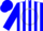 Silk - Blue, White Stripes, 'RW' in Circle