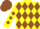 Silk - Yellow, brown diamonds, brown 's', brown diamonds on sleeves, yellow and brown cap
