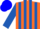 Silk - Orange, Royal Blue Stripes On Sleeves, Orange & blue striped  Cap