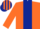 Silk - Orange, dark blue stripe, Orange sleeves, striped cap