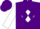 Silk - Purple, black 'rr' on white diamond, black and purple diamonds on white sleeves, purple cap