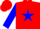 Silk - Red body, blue star, blue arms, red cap