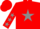 Silk - Red body, grey star, red arms, grey stars, red cap