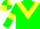 Silk - Green body, yellow chevron, green arms, yellow armlets, yellow cap, green quartered