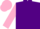Silk - Purple body, pink shoulders, pink arms, purple hooped, pink cap, purple striped