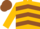 Silk - Gold, brown inverted chevrons, gold and brown cap