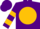 Silk - Purple, black kangaroo on gold disc, gold bars on sleeves, purple cap