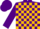 Silk - Purple, gold blocks, purple  cap