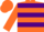 Silk - Orange body, purple hooped, orange arms, purple hooped, orange cap