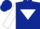 Silk - Dark blue body, white inverted triangle, white sleeves, dark blue cap
