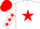 Silk - White body, red star, white arms, red stars, red cap