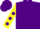 Silk - Purple, yellow sleeves, purple spots, purple cap