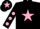 Silk - Black, pink star, black sleeves, pink spots, black cap, pink star