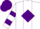 Silk - White, purple diamond stripe on front, purple 'irwel ro stable' on back, multi-colored hoops on sleeves, purple cap