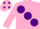 Silk - Pink, large purple spots,  spots on cap