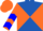 Silk - Royal blue and orange diabolo, orange sleeves, blue chevrons, orange cap, blue visor