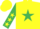 Silk - Yellow, emerald green star,emGreen slvs,yellow stars,yellow cap,emGreen star