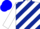Silk - White, light and dark blue diagonal stripes, white and blue cap