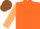 Silk - Orange, orange spots on tan sleeves, brown cap