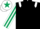 Silk - Black, White epaulets, White and Dark Green striped sleeves, White cap, Dark Green star