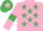 Silk - Pink, Emerald Green stars and armlets, Emerald Green cap, Pink star