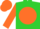 Silk - Lime green, green 'l' on orange disc, green bars on orange sleeves, orange cap