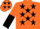 Silk - Orange, black stars, halved sleeves, orange cap black stars