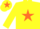 Silk - Yellow, Orange star, yellow sleeves, yellow cap orange star