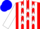 Silk - Red, white stripes, white stars, white stripes on sleeves, blue cap