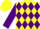 Silk - Yellow, purple diamonds, purple diamond on left sleeve