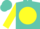 Silk - Turquoise, turquoise 'z' on yellow disc, turquoise band on yellow sleeves, turquoise cap