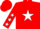 Silk - red, white star,  white stars on sleeves, red cap