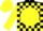 Silk - Black, yellow disc, yellow blocks on sleeves, yellow cap
