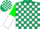 Silk - Dark green and white blocks, green and white vertical halved sleeves