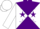 Silk - Purple and white diabolo, purple stars on white sleeves, white cap