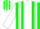 Silk - Green with white panel, white stripes on sleeves