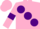 Silk - Pink, large purple spots, purple armlets, pink cap