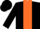 Silk - Black, orange stripe, black sleeves, black cap
