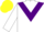 Silk - White,  purple chevron, white sleeves, yellow cap
