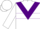 Silk - White with purple chevron, purple hoop on white sleeves, purple and white cap